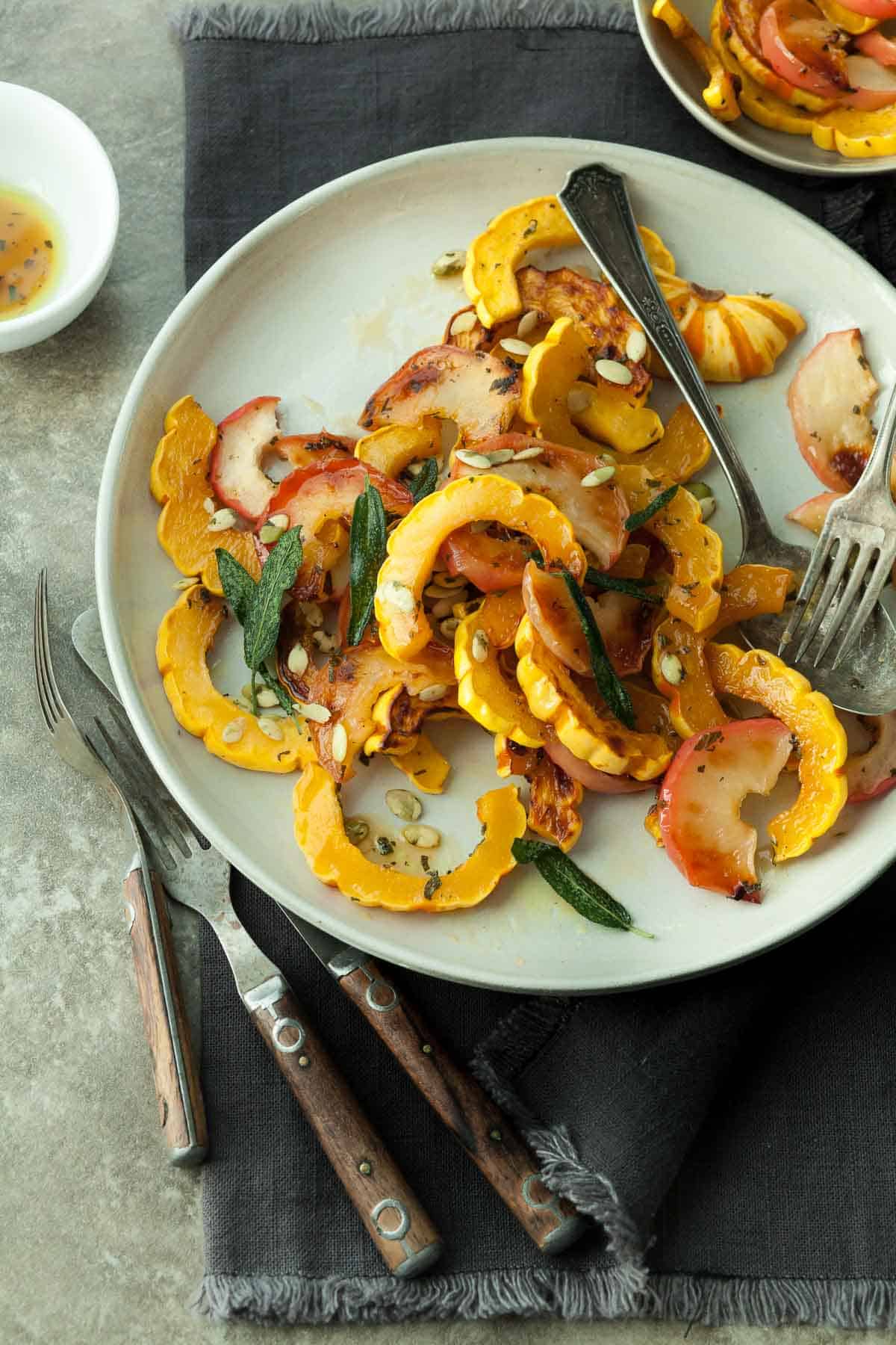 Maple Delicata Squash on Plate with Napkin