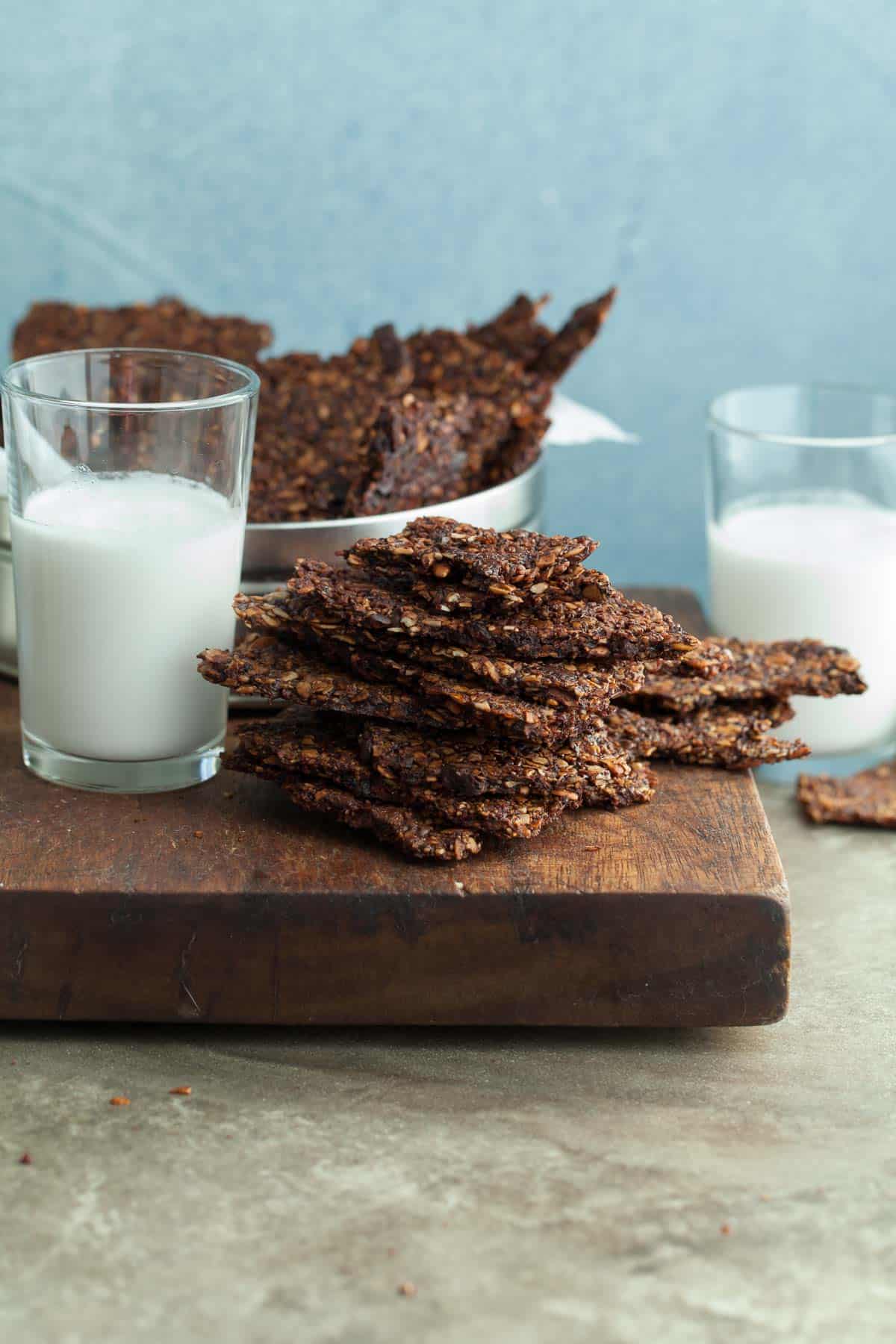 Paleo Granola Bars on Wood Board