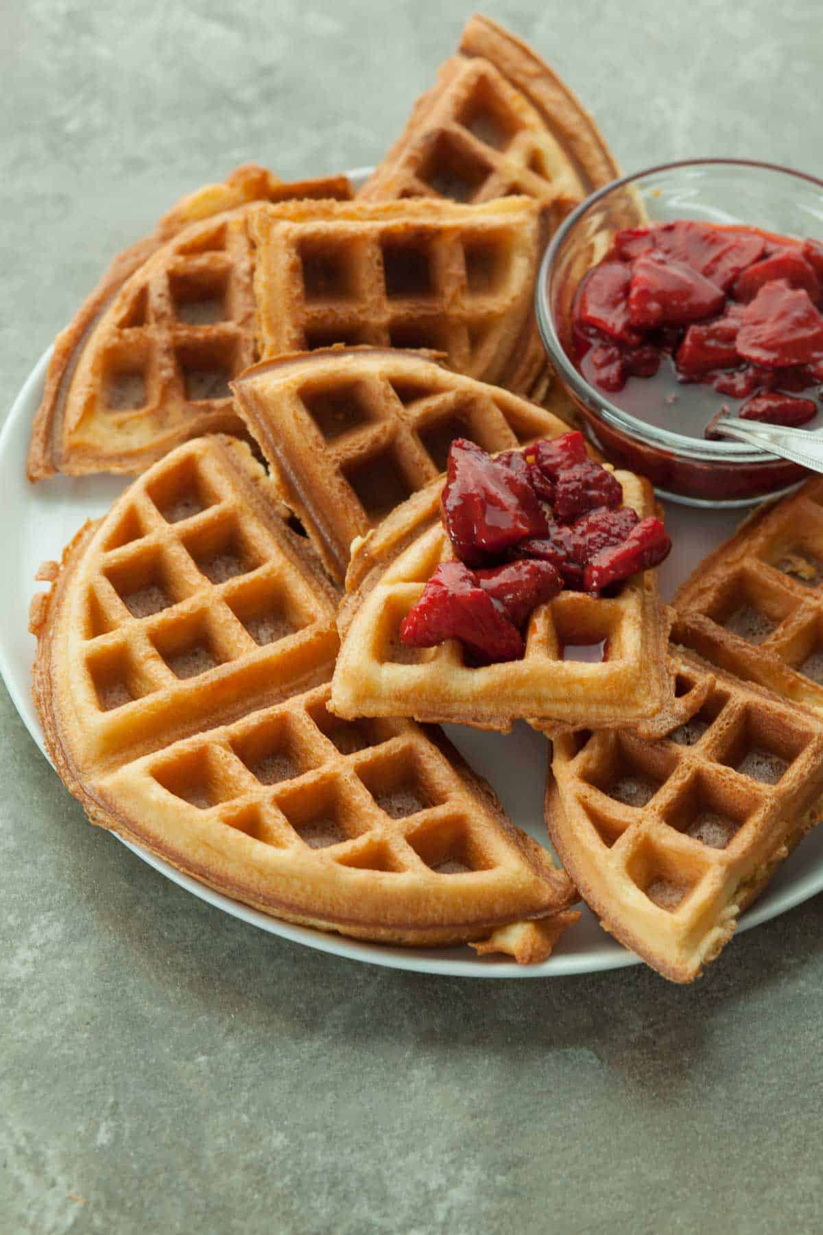 Grain-Free Waffles Stacked on Plate