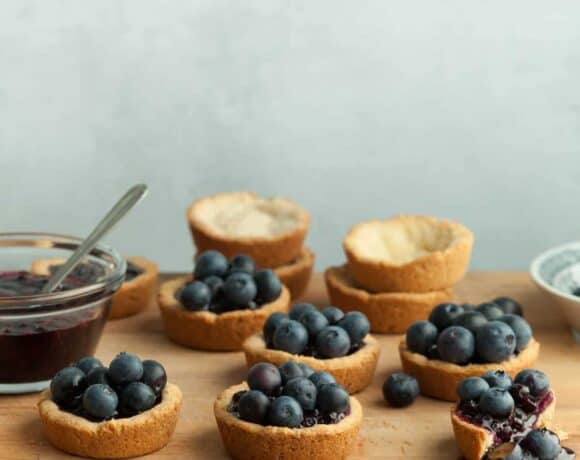 Mini Double Blueberry Tarts (Paleo)