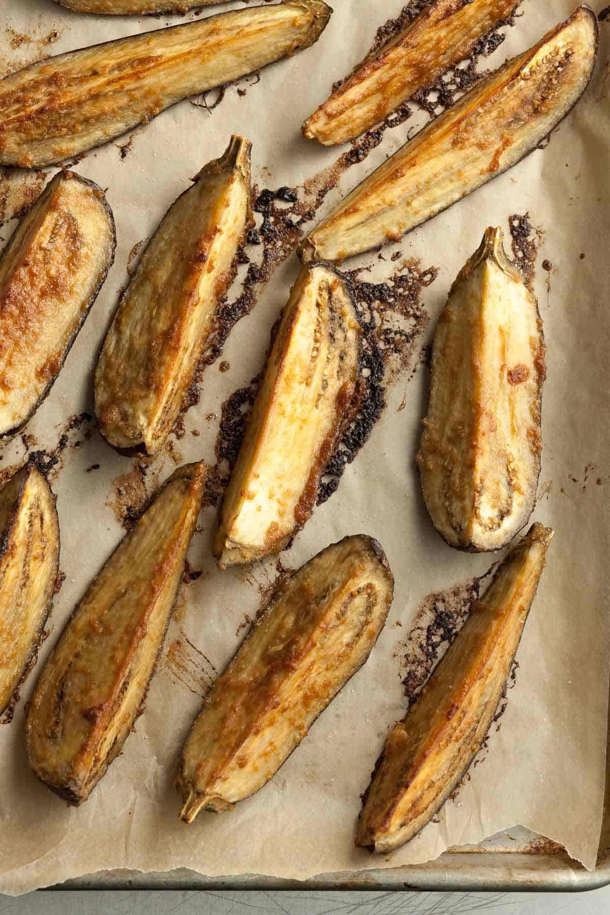 Miso Eggplant Wedges on Sheet Pan