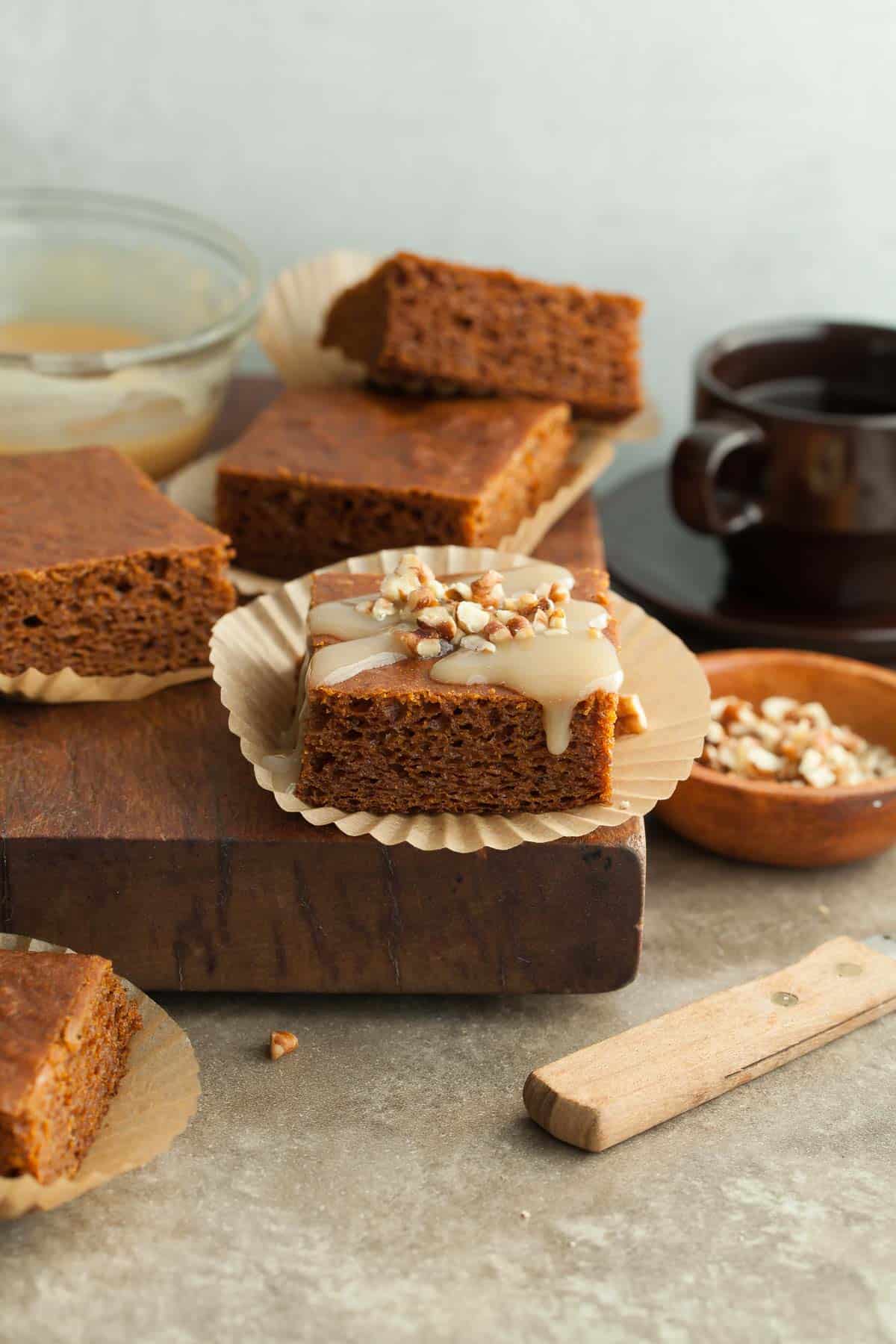 Dairy-Free Pumpkin Bars Topped with Maple Glaze
