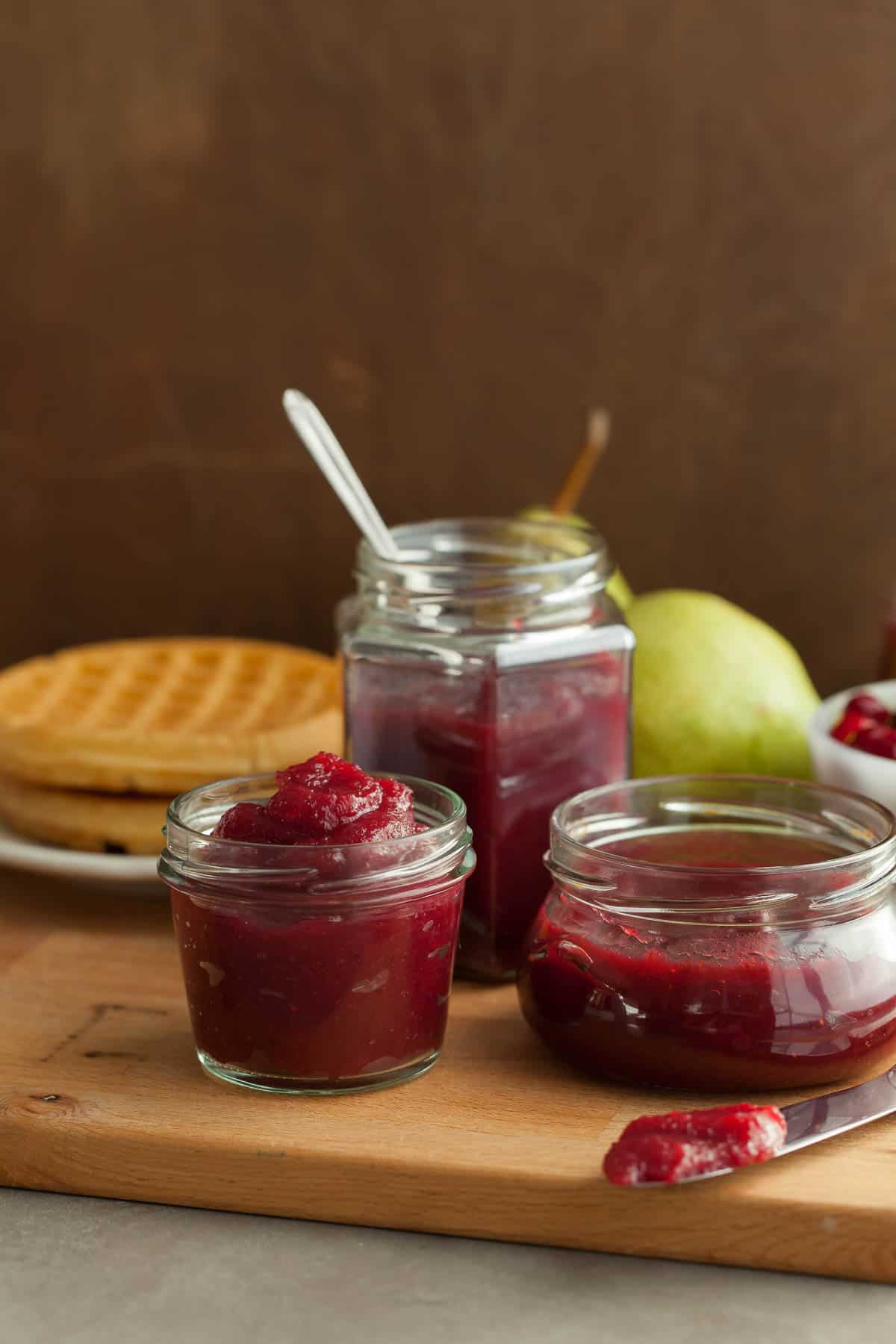 Fruit Butter in Jars with Spoons