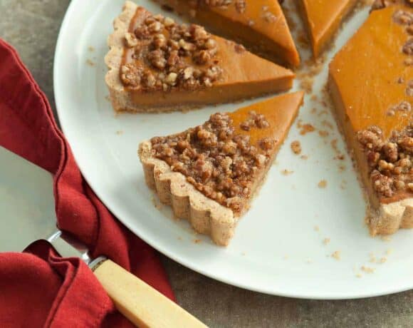 Sweet Potato Tart with Pecan Praline Topping (Gluten-Free)