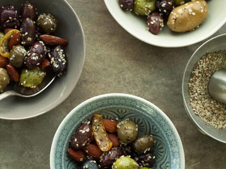 Zaatar Roasted Olives and Almonds (Paleo, Vegan)