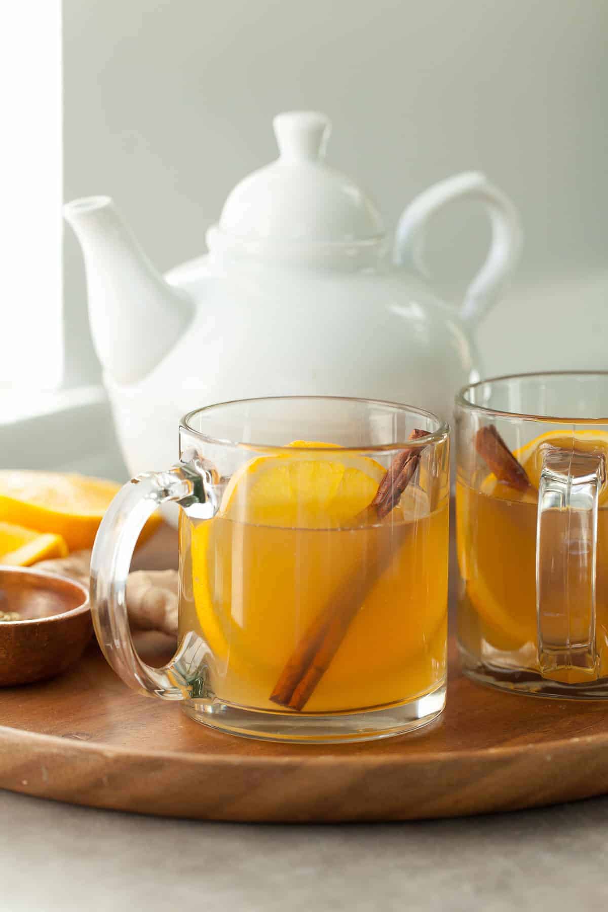 After Dinner Tea in Glass Mug on Tray