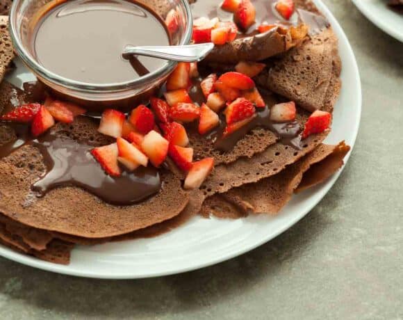 Chocolate Crêpes with Chocolate Sauce (Paleo)