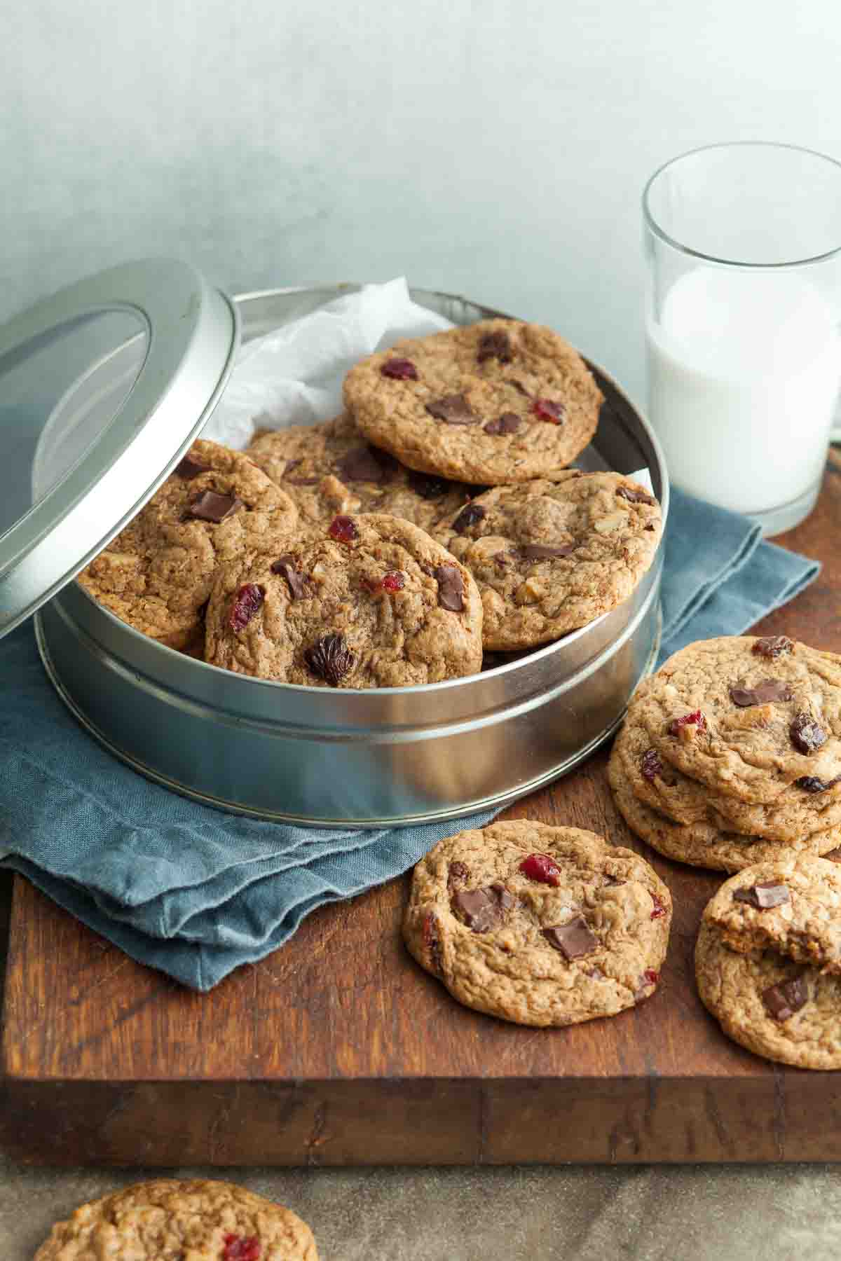 Trail Mix Cookies in Tin