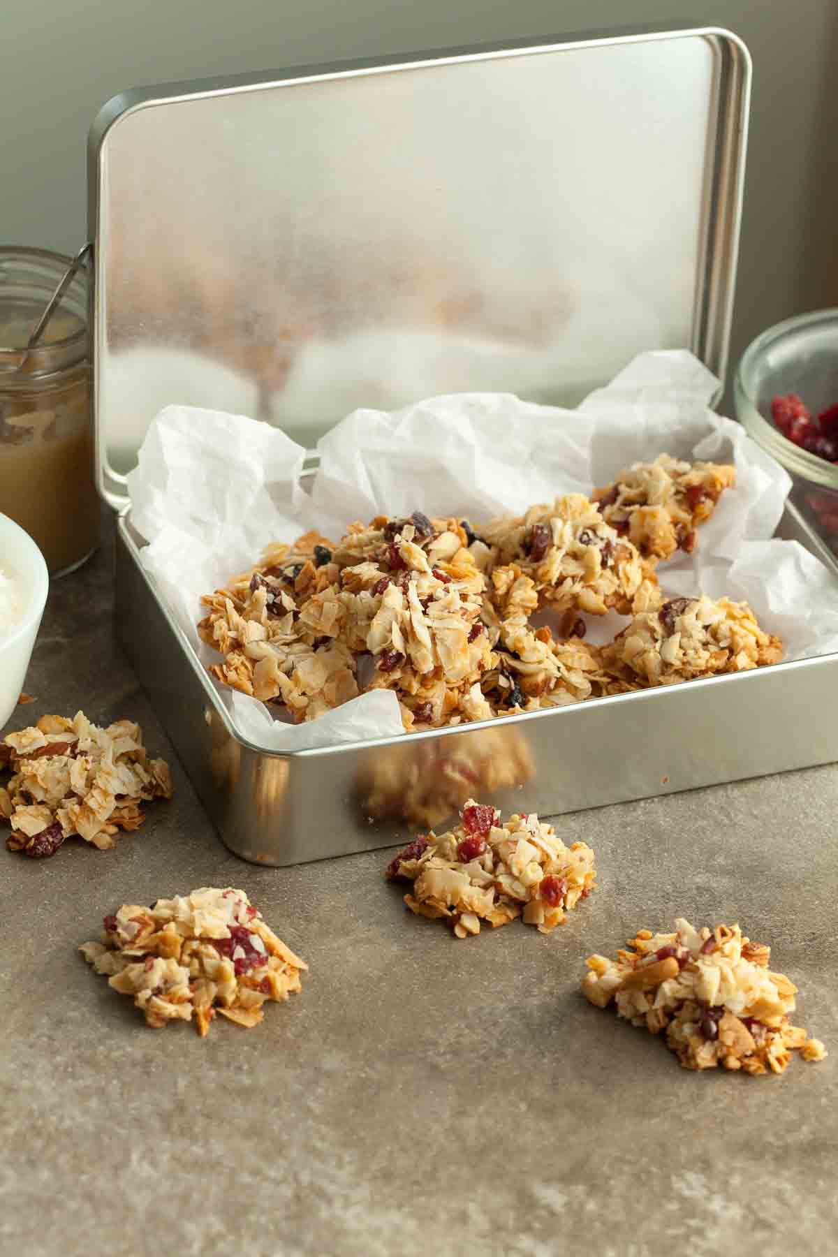 Coconut Clusters in Tin Box