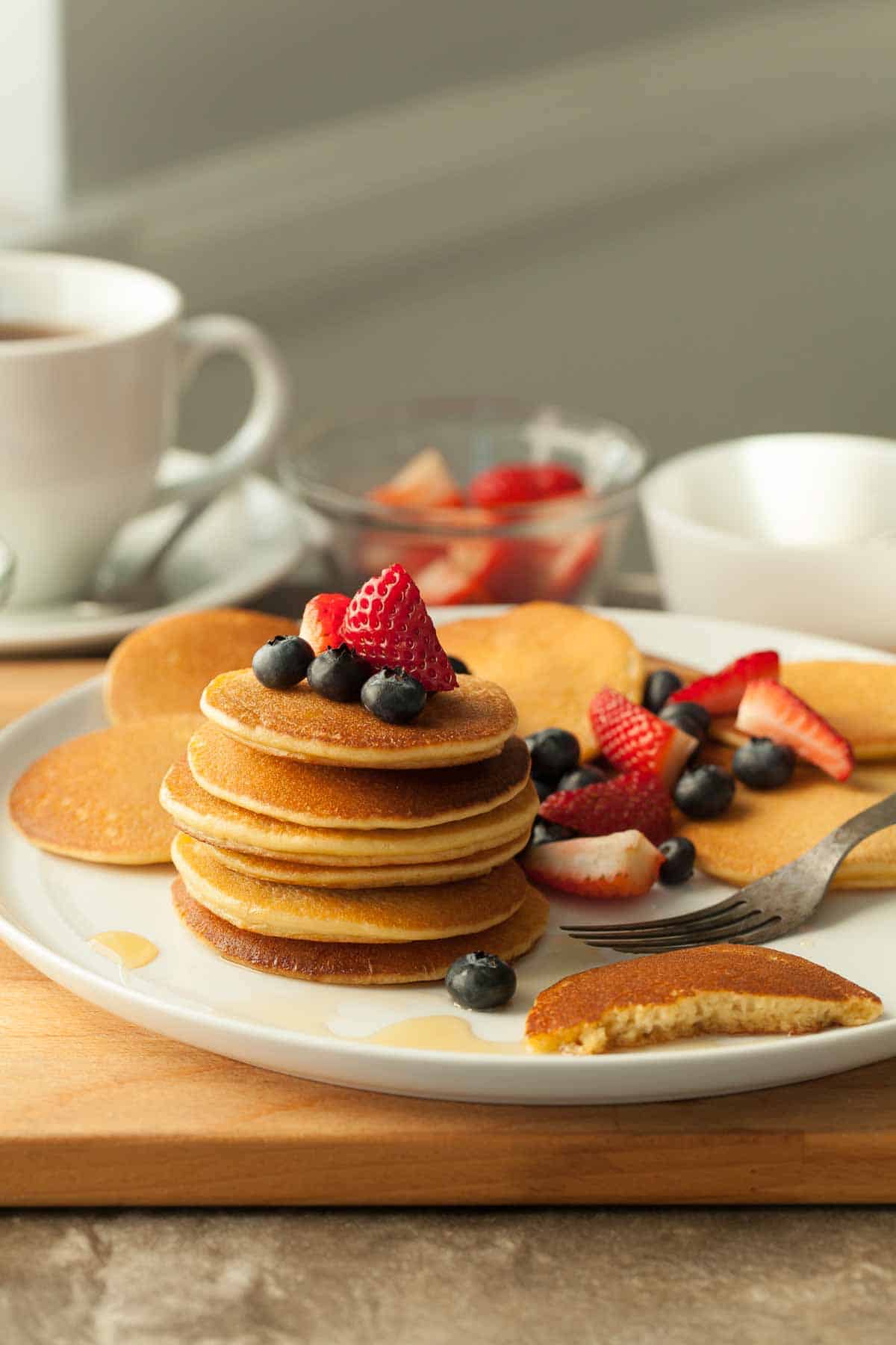 Easy Paleo Pancakes Stacked on Plate