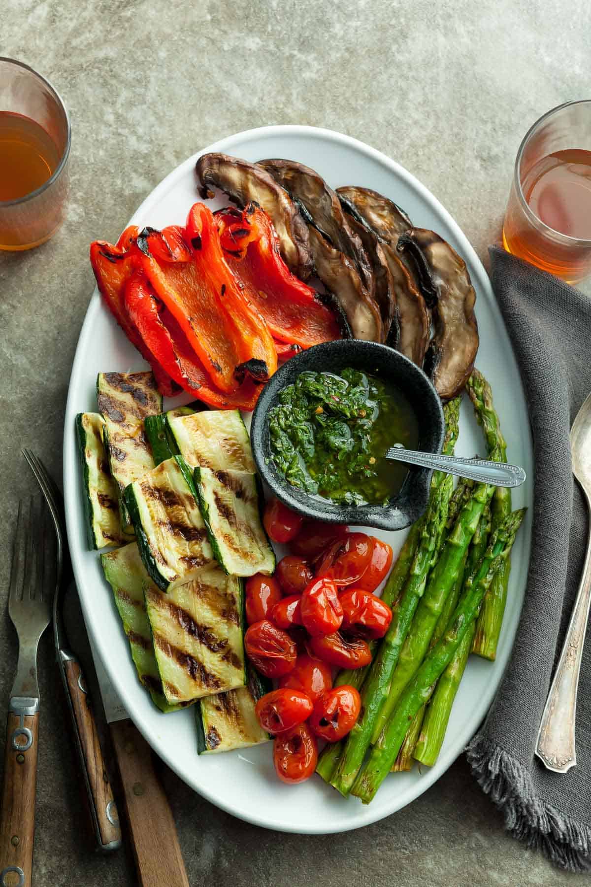 Grilled Summer Vegetables Top View