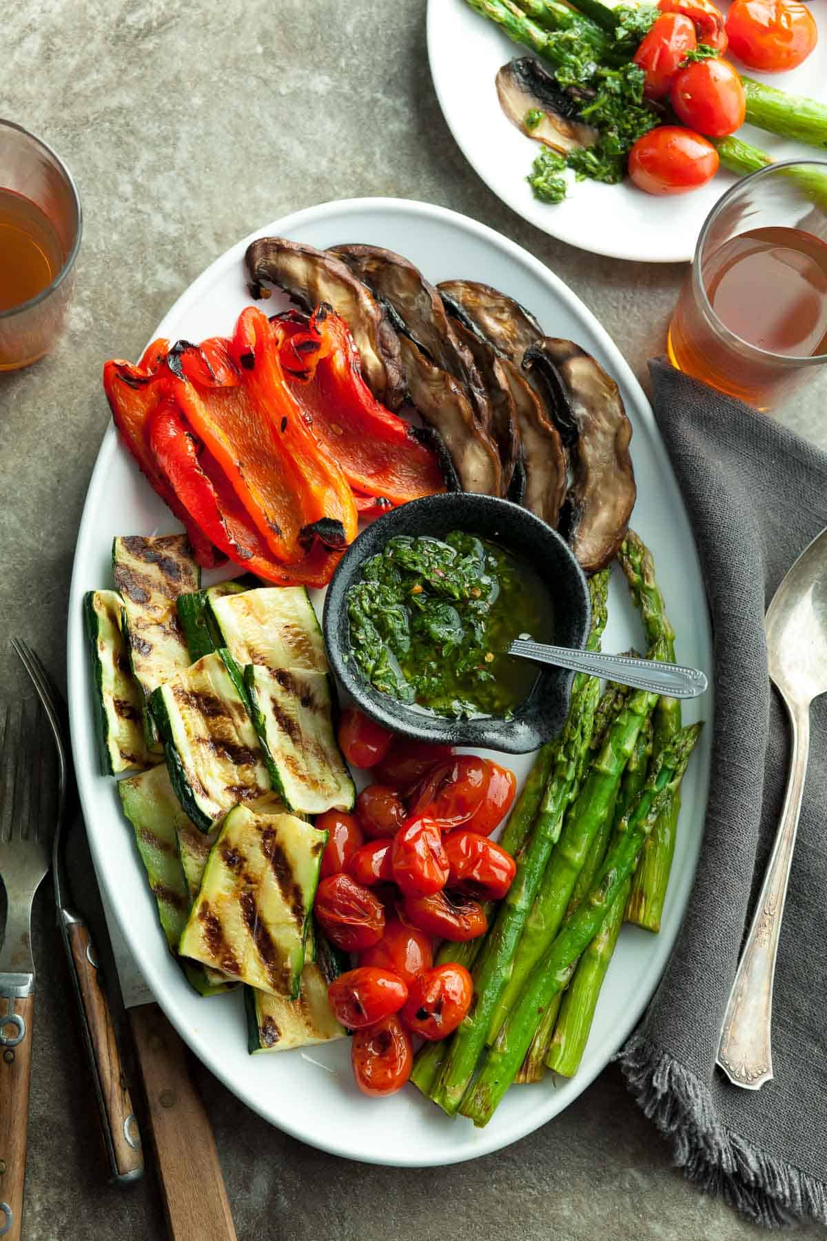 Chimichurri Vegetables on Platter