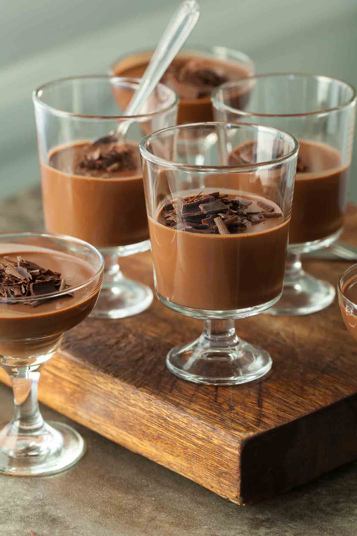 Vegan Chocolate Panna Cotta in Glasses