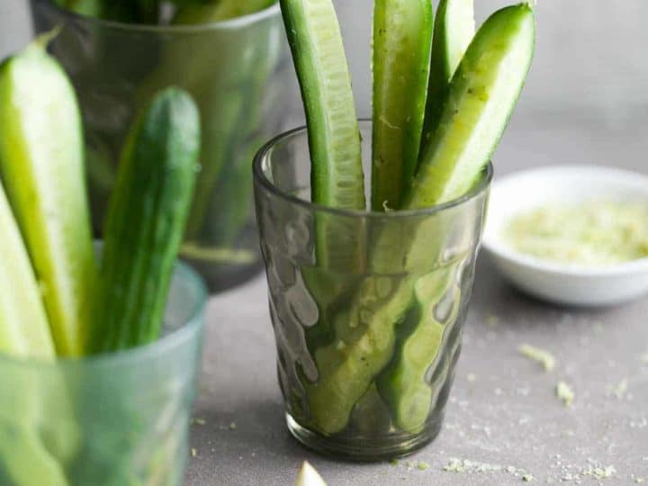 Cucumber Spears with Citrus Mint Salt