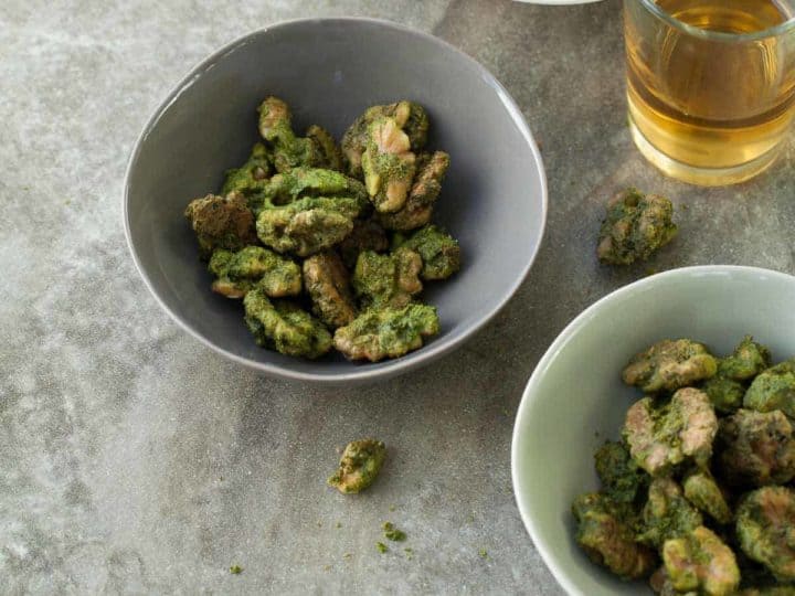 Pesto Roasted Walnuts