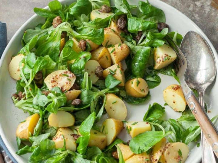 Potato Mache Salad with Fried Capers
