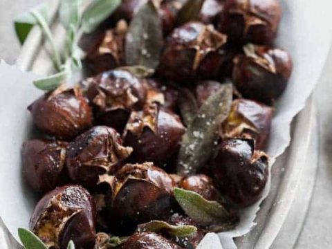 Roasted Chestnuts With Sage Browned Butter