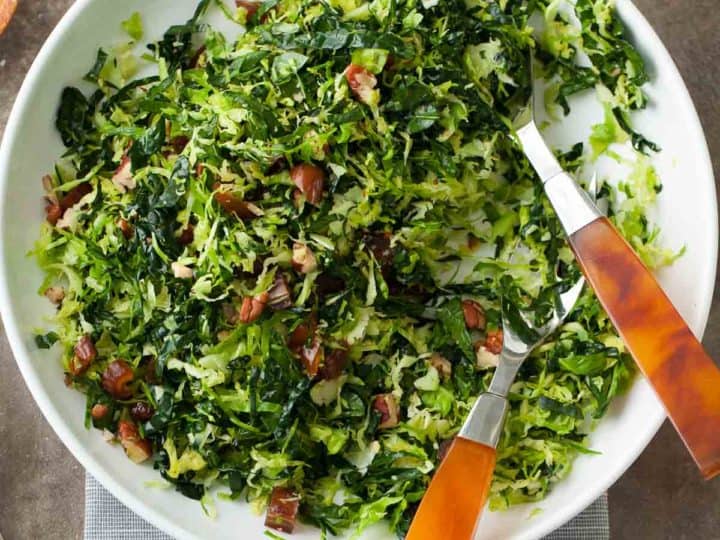 Shredded Brussels Sprouts and Kale Salad