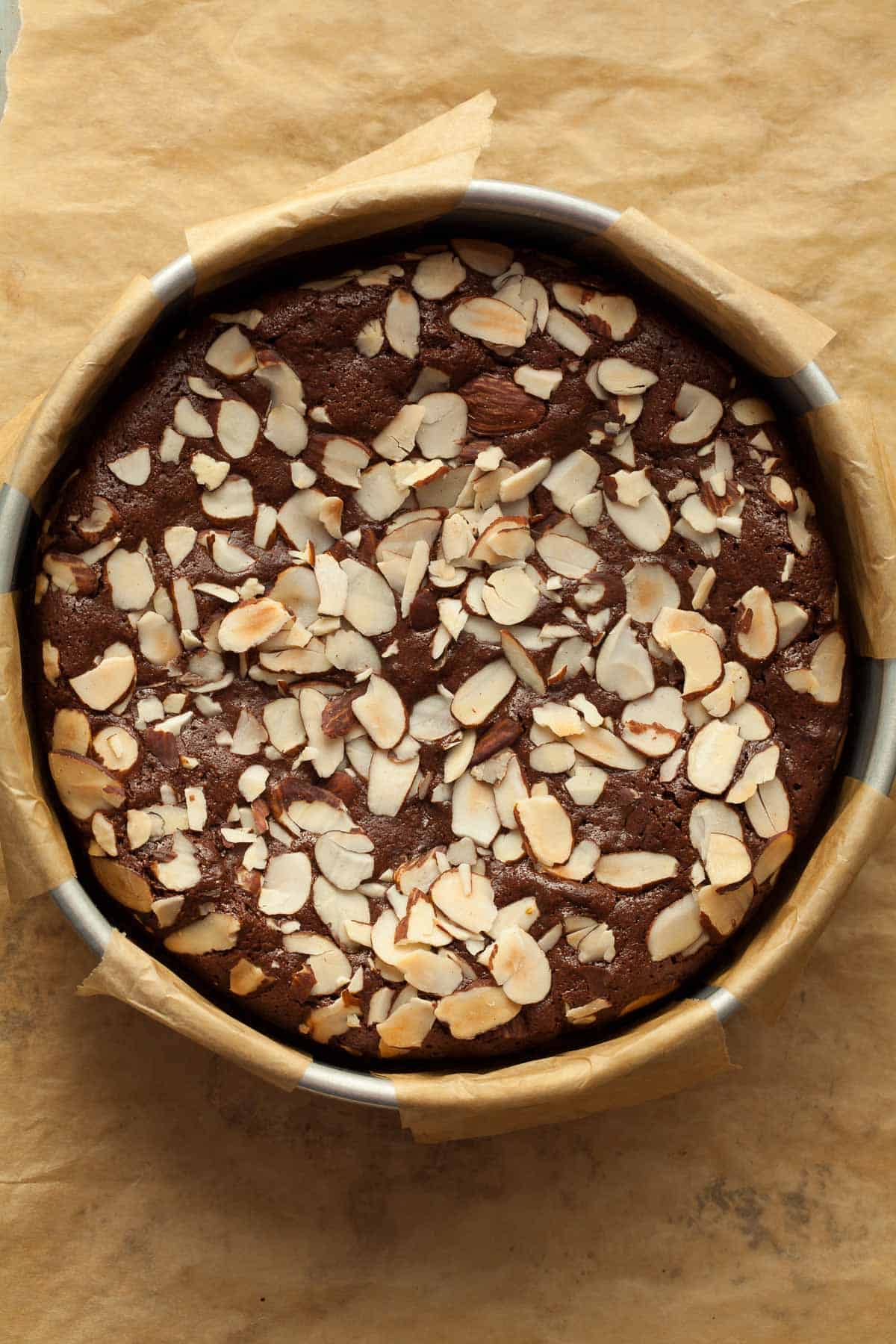 Chocolate Almond Torte in Cake Pan
