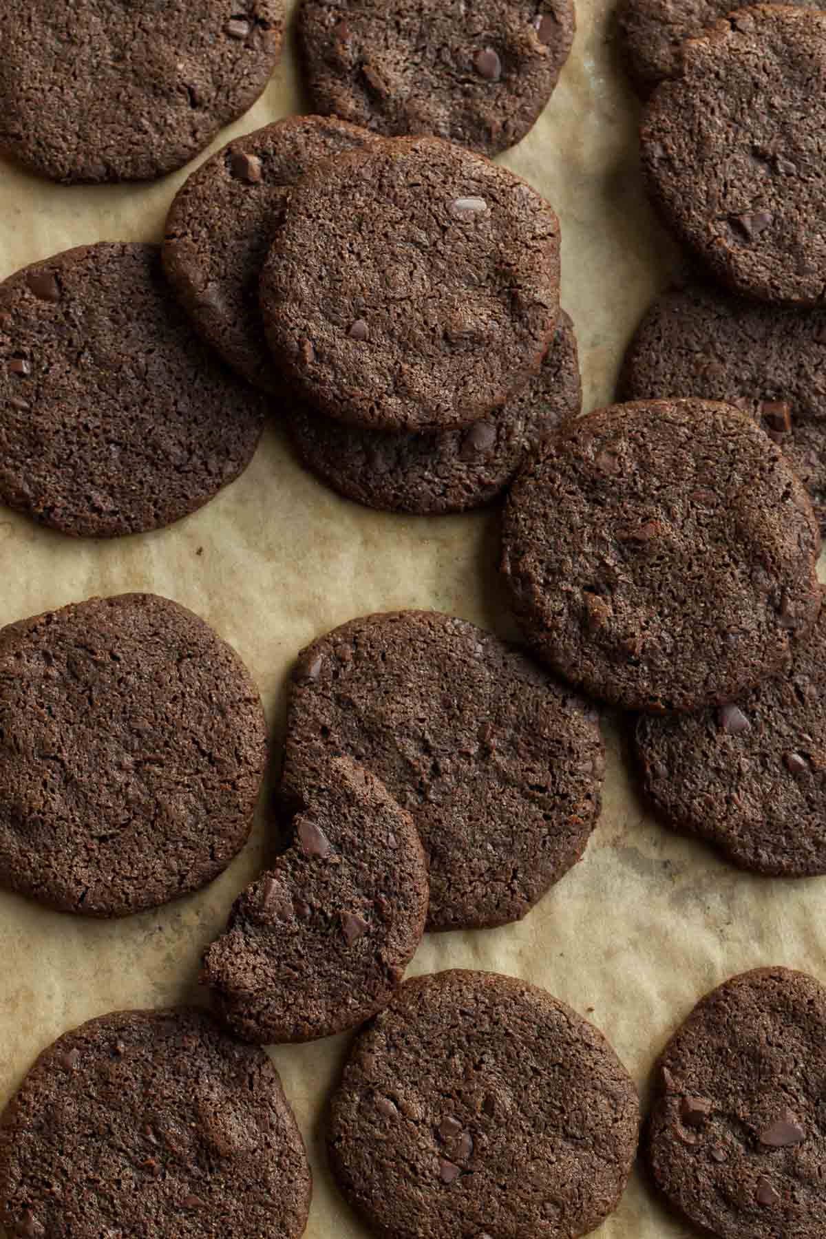 Gluten-Free Chocolate Cookies on Baking Sheet