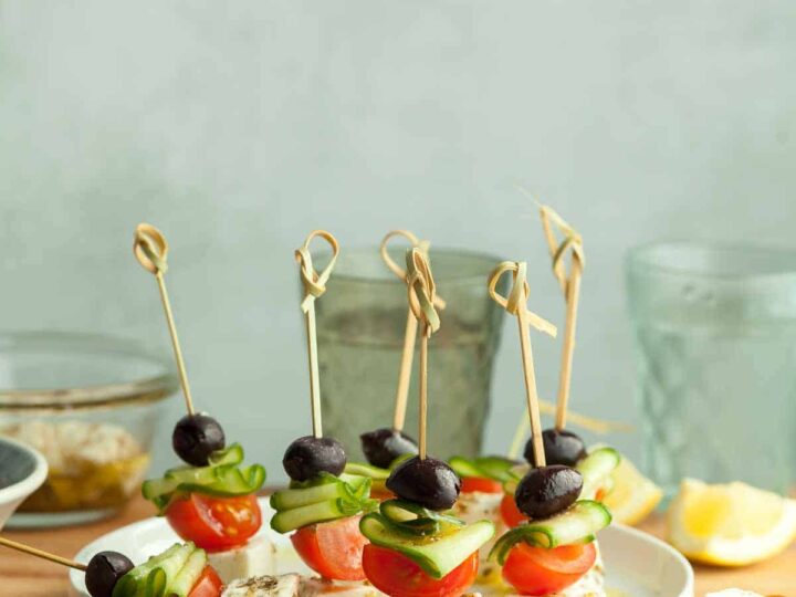 Greek Salad Skewers | Gourmande in the Kitchen