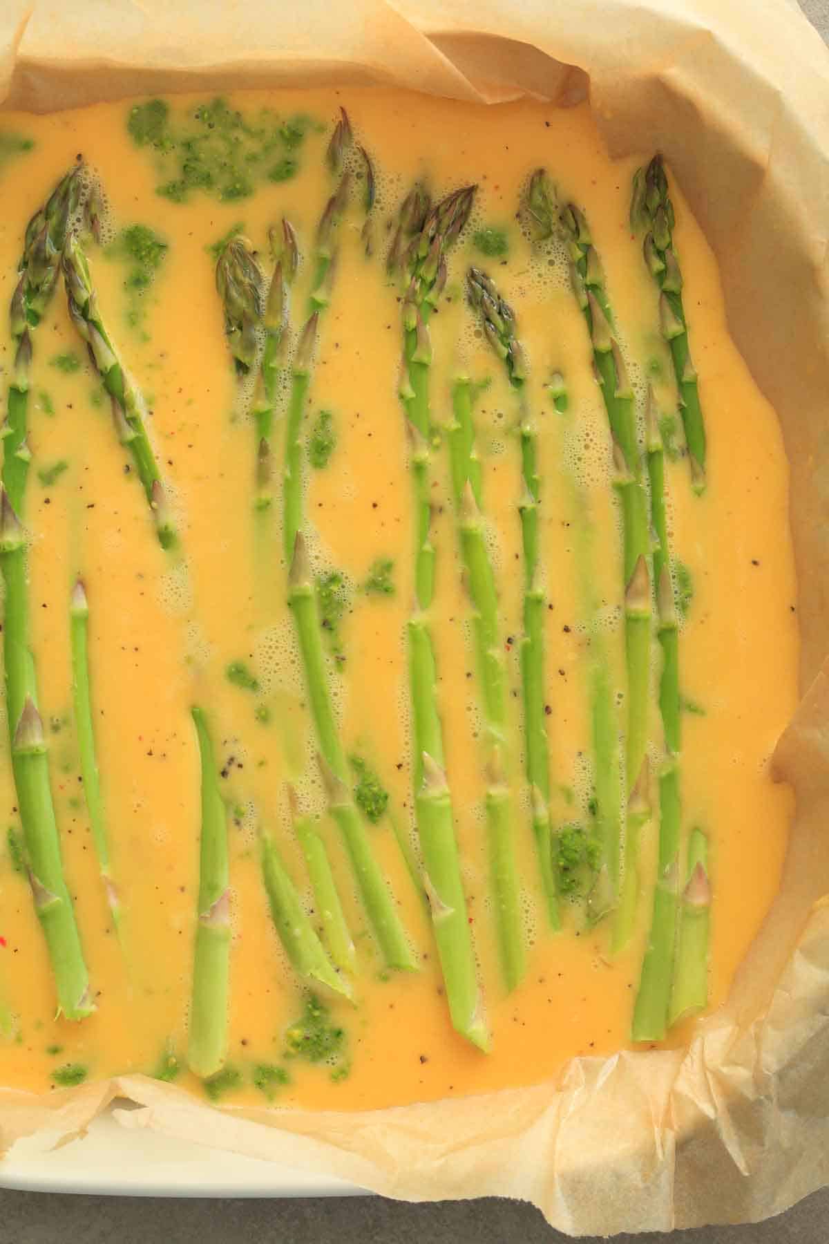 Baked Vegetable Omelet in Baking Dish