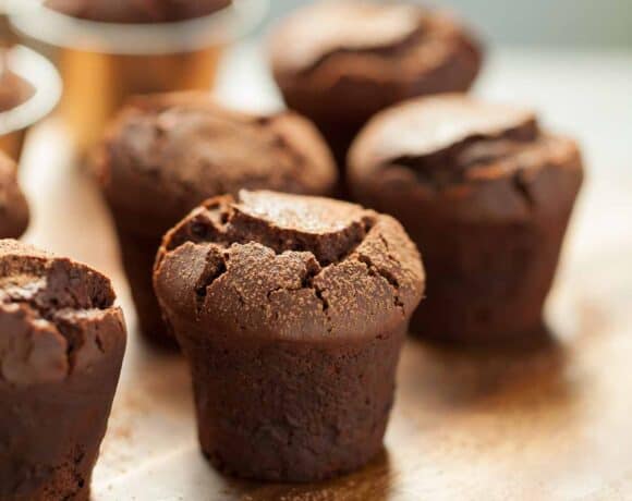 Chocolate Bouchons Side View Close Up