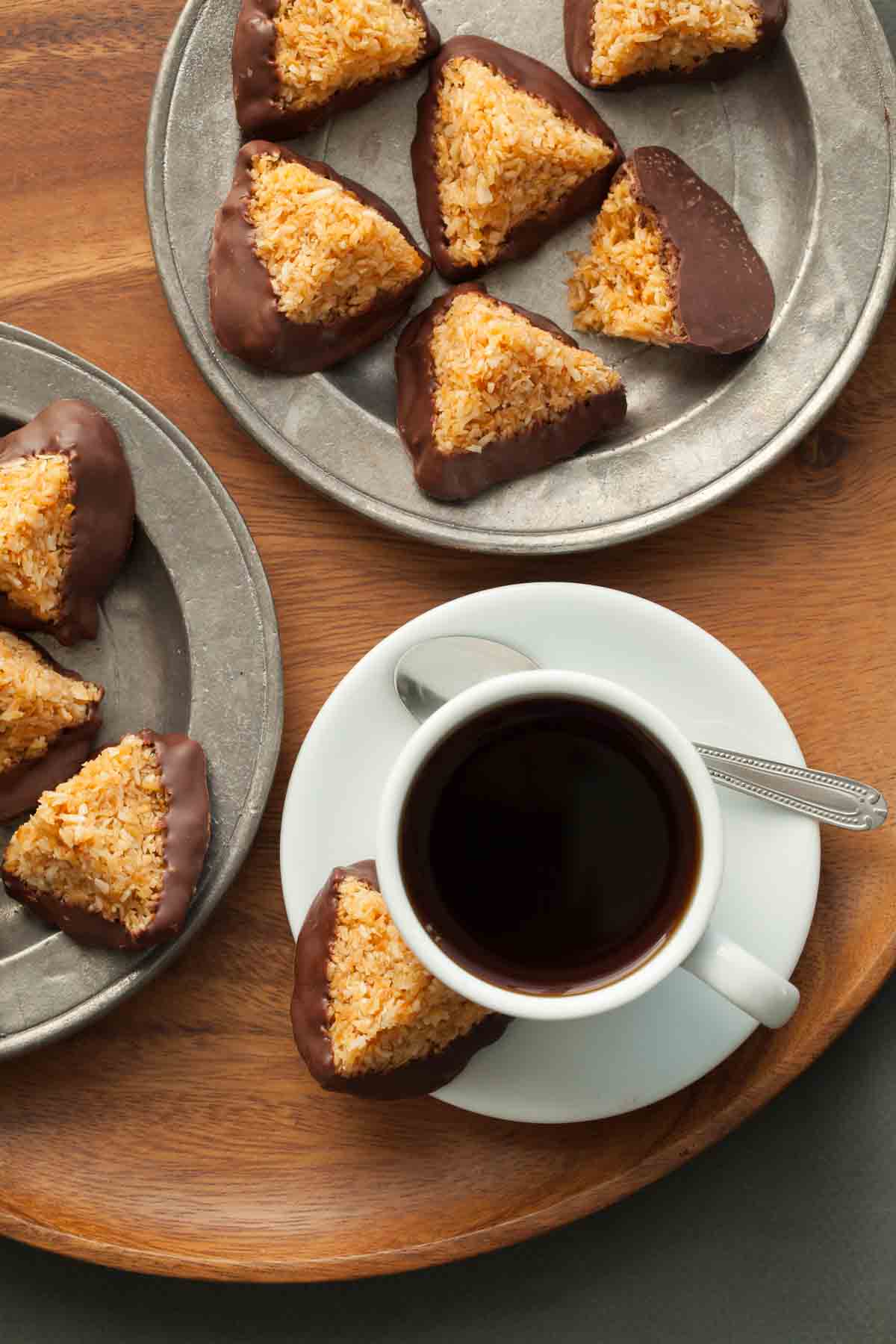 Chocolate Coconut Haystacks on Serving Platter