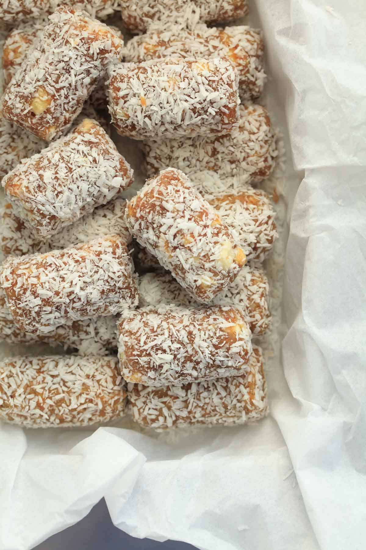 Coconut Date Rolls Top View