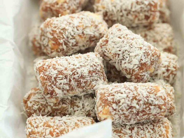 Coconut Date Rolls in Container