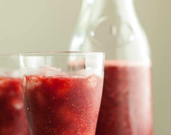 Berry Chia Agua Fresca in Glass
