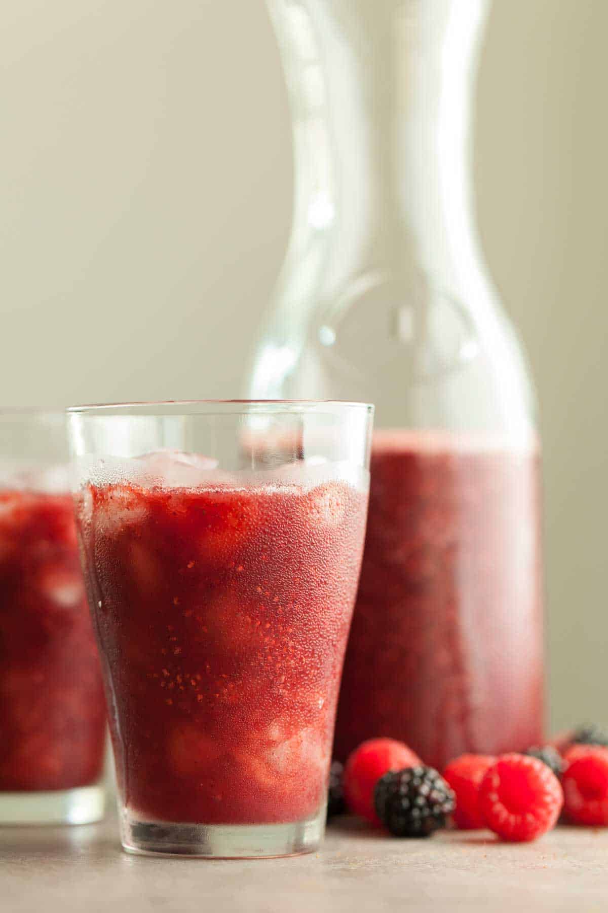 Berry Chia Agua Fresca in Glass