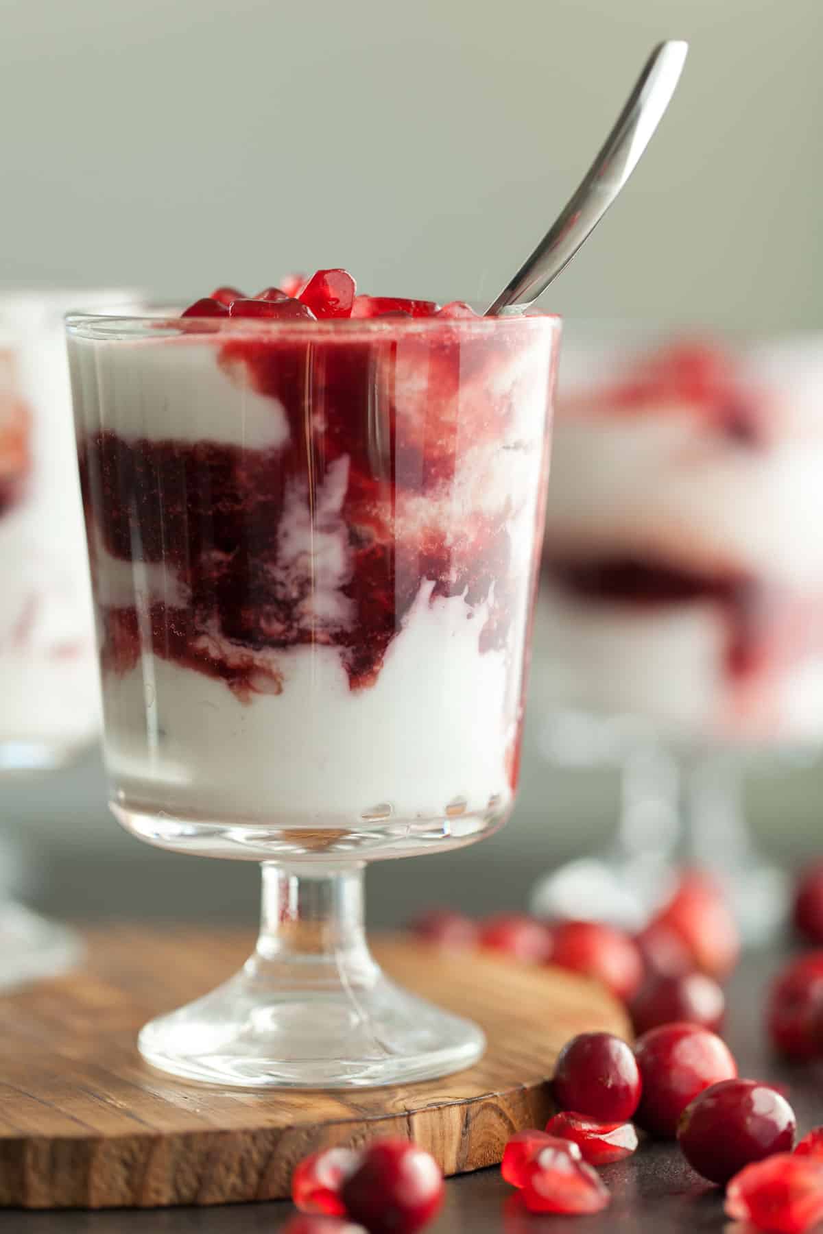 Cranberry Fool in Dessert Glass