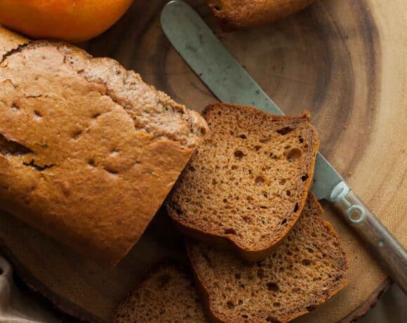 Gluten-Free Gingerbread Sliced on Board