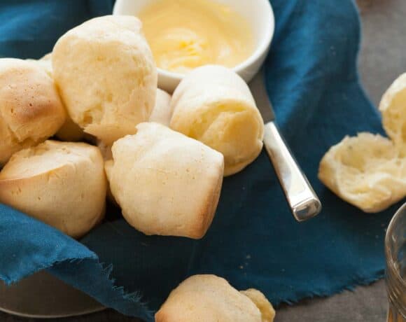Gluten-Free Popovers in Basket with Butter
