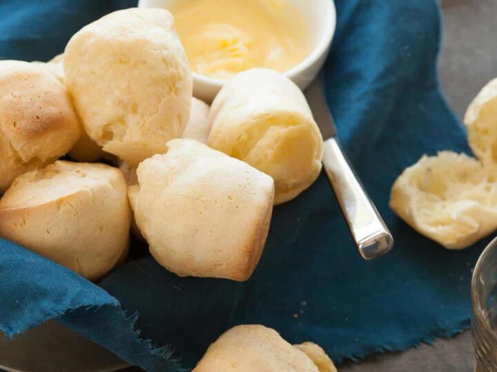 Gluten-Free Popovers in Basket with Butter