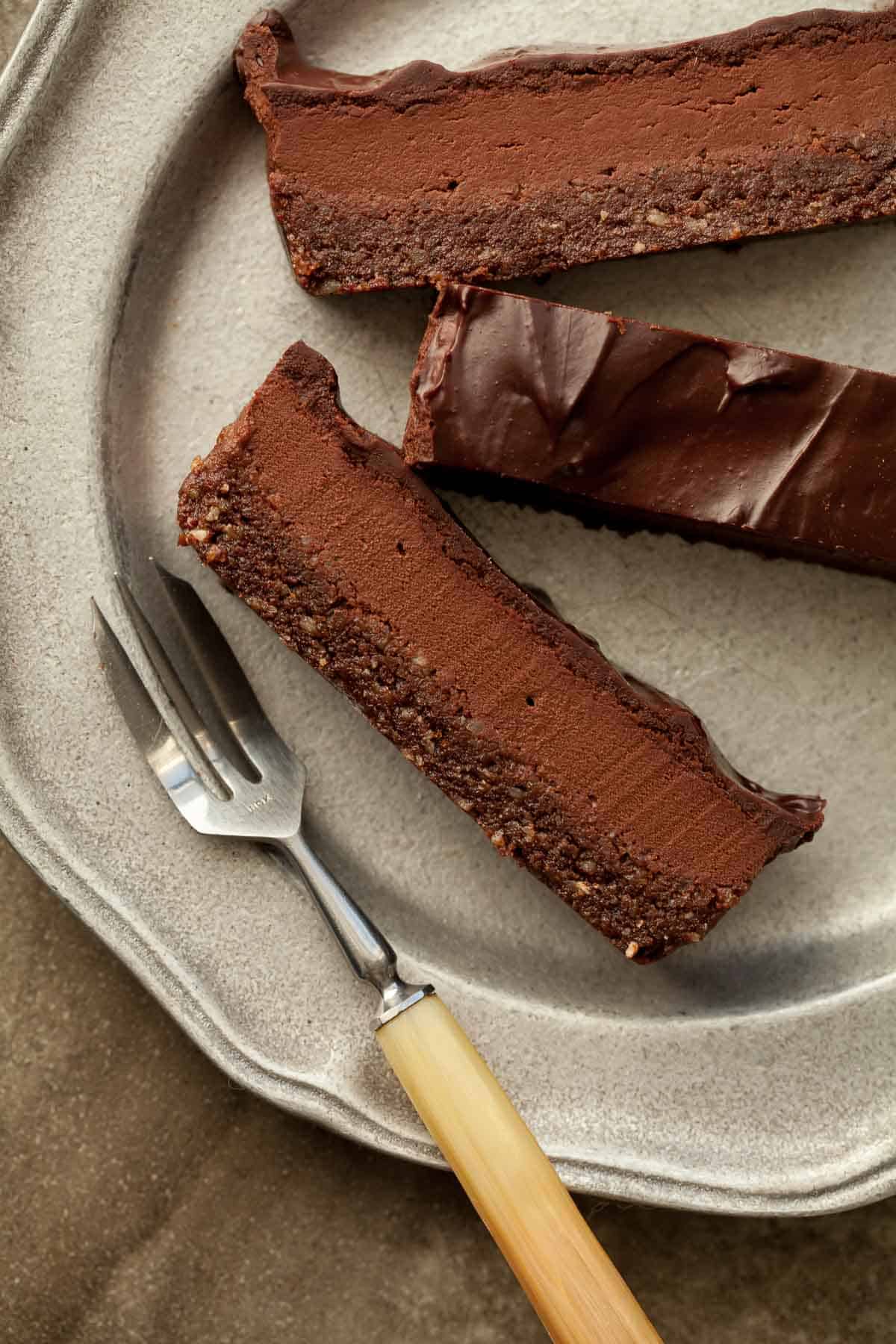 Peppermint Silk Brownie Bars Top View