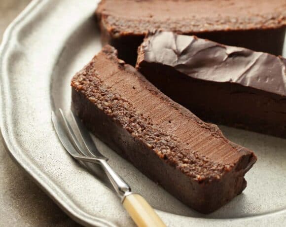 Peppermint Silk Brownie Bars Sliced on Plate
