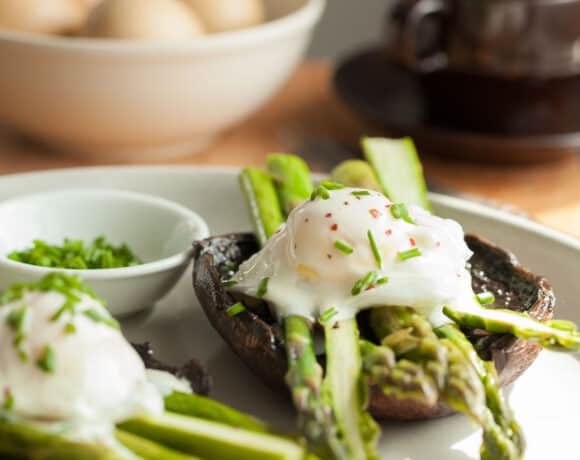 Portobello Eggs Benedict Close Up