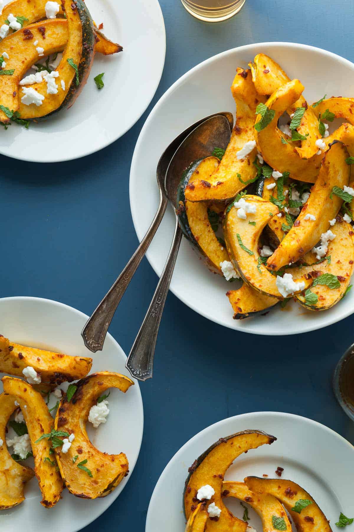 Roasted Winter Squash in Serving Bowls
