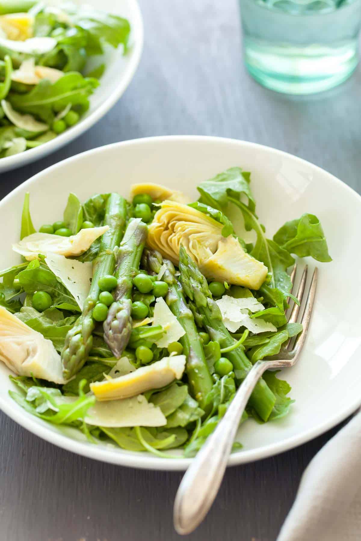 Spring Asparagus and Arugula Salad Close Up