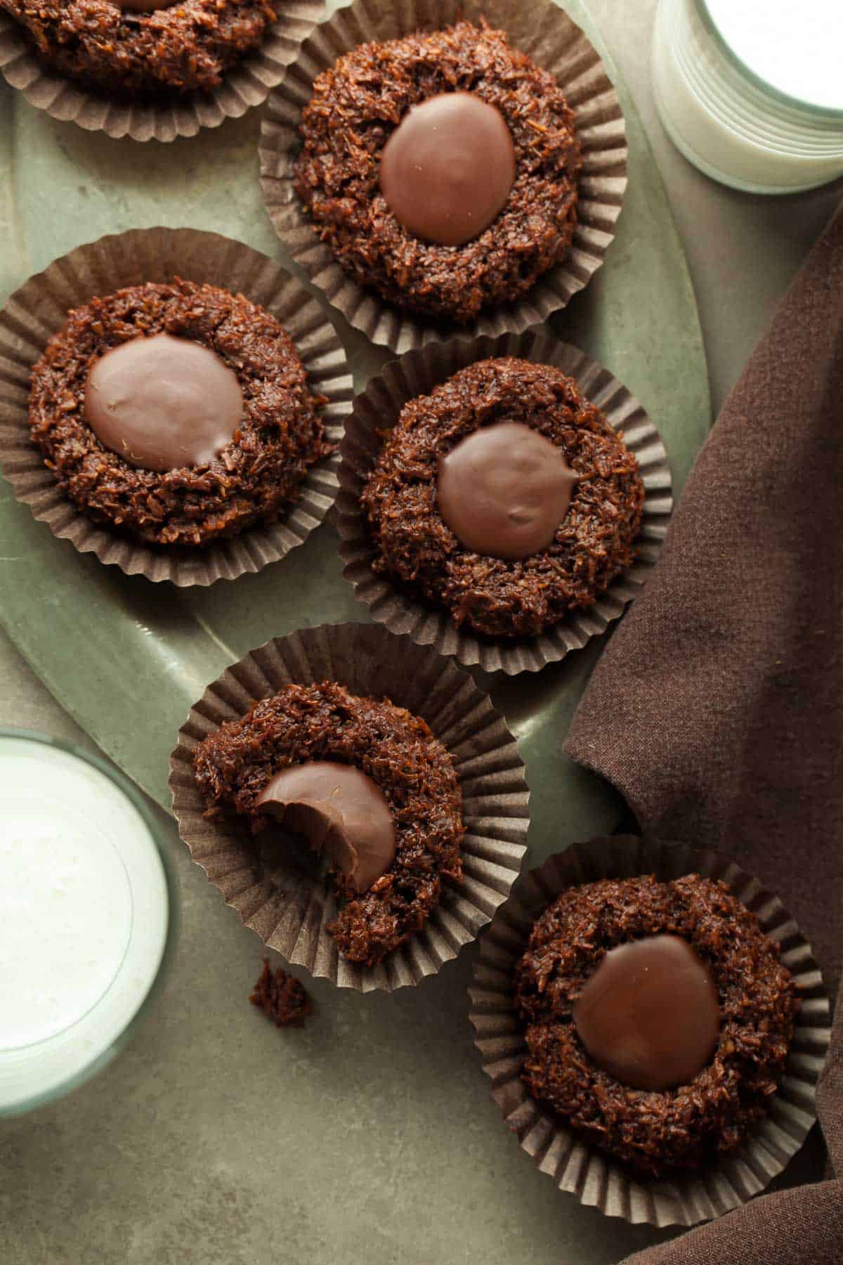 Chocolate Coconut Cookies on Platter