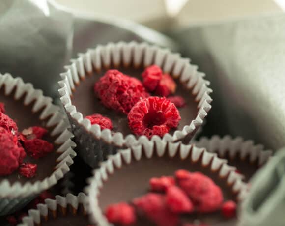 raw chocolates in box