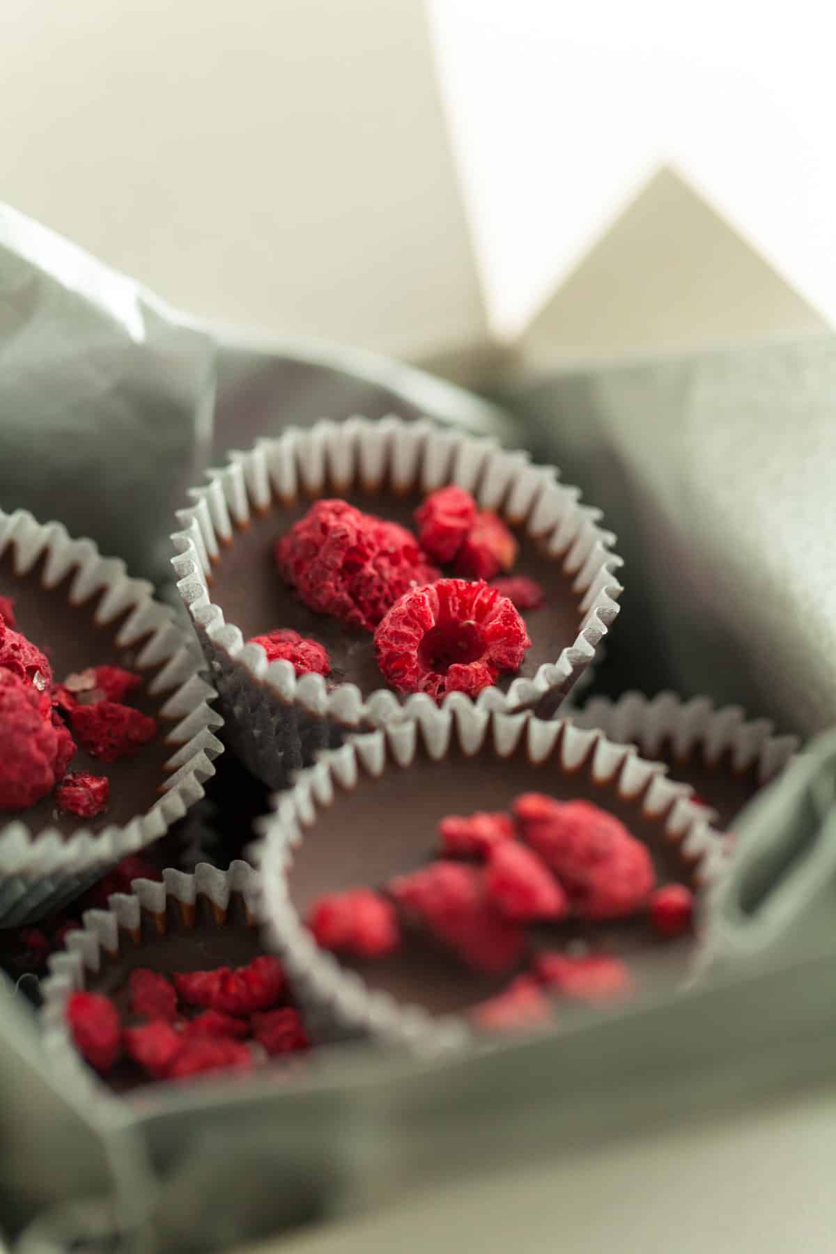 raw chocolates in box