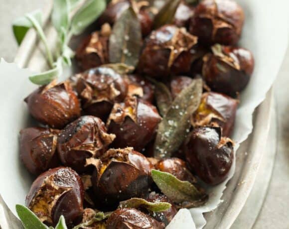 roasted chestnuts in bowl