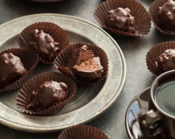 chocolate rochers on plate