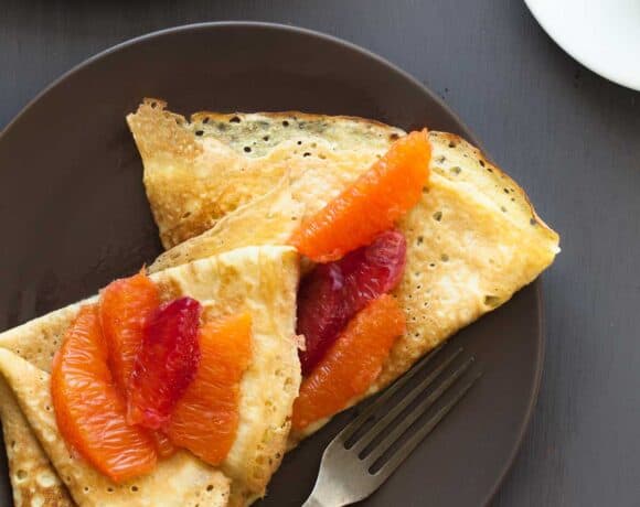 gluten free crepes topped with citrus