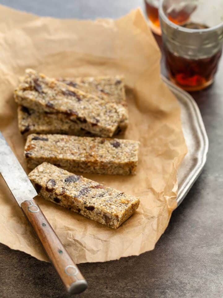 homemade seed bars on parchment