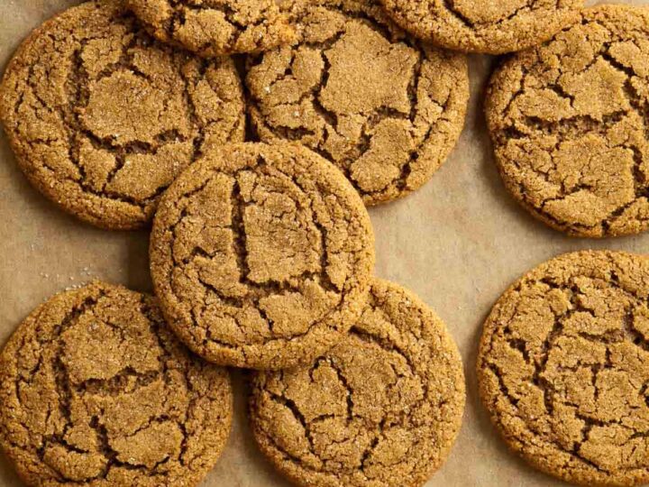 Gluten-Free Molasses Cookies on Baking Sheet