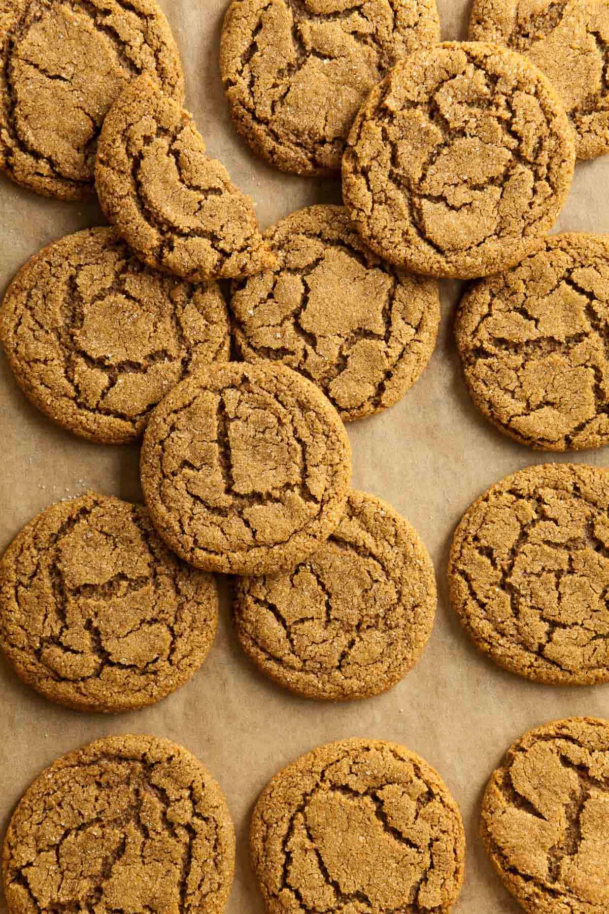 Gluten-Free Molasses Cookies on Baking Sheet